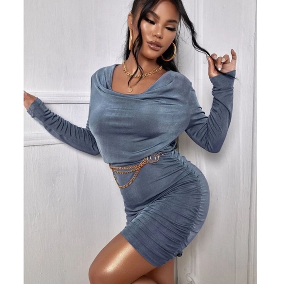 Dusty Blue Dress - Picture 2 of 5